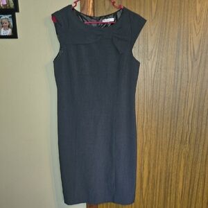 Sandra Darren Charcoal Sleeveless Midi Dress